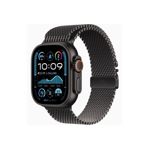 Smartwatch Apple Watch Ultra 2 GPS + Cellular 49 mm - sort titanium med sort titanium Milanese Loop (L)