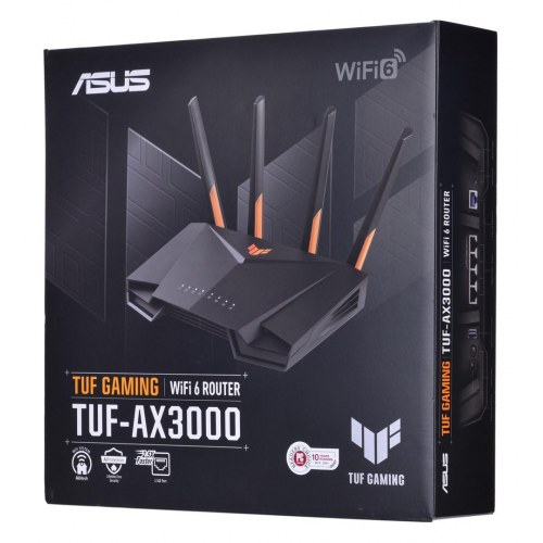Wi-Fi 6 router ASUS TUF Gaming AX3000 V2 – dual-band, Gigabit, sort/orange