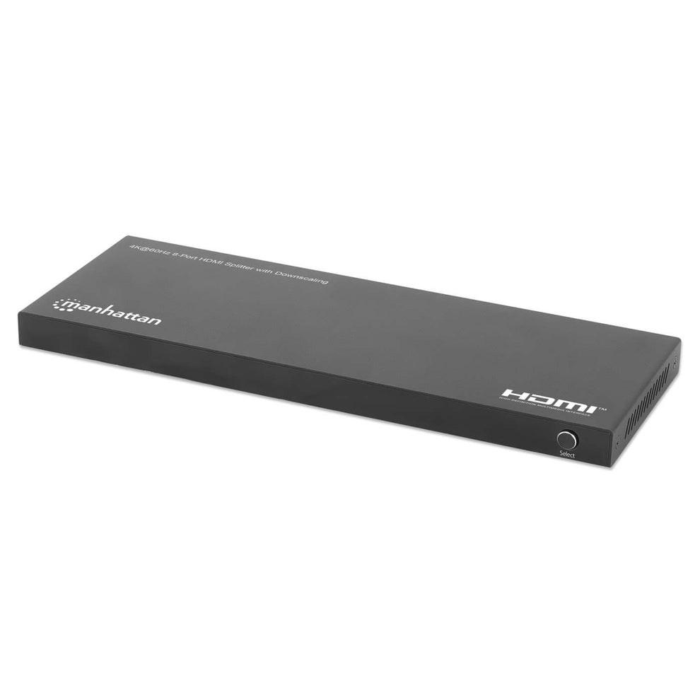 HDMI splitter 8-porte 4K 60 Hz - Manhattan med downscaling, sort billede