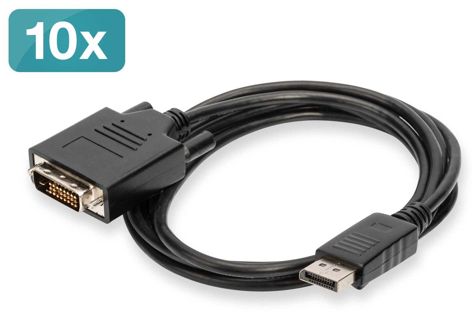 DisplayPort til DVI-kabel 2 m - DIGITUS (10-pak) billede