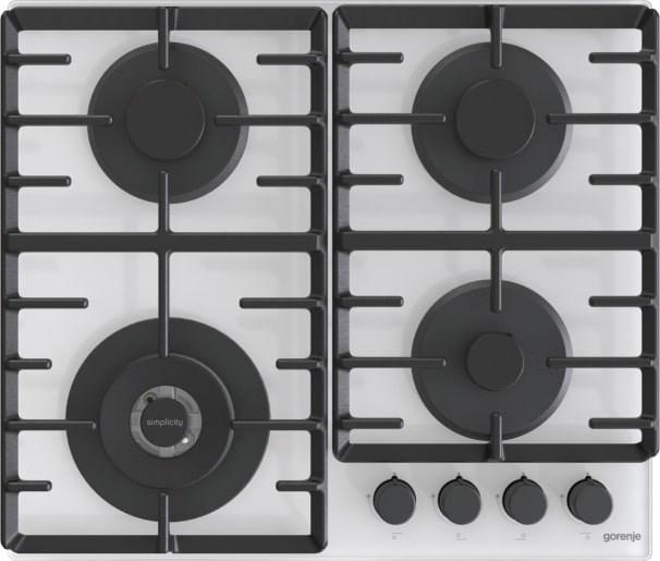 Gas kogeplade 60 cm - Gorenje GTW642SYW, hvid, 4 zoner