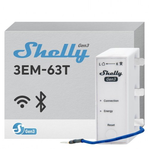 Strømmåler til trefase Shelly 3EM-63T Gen3