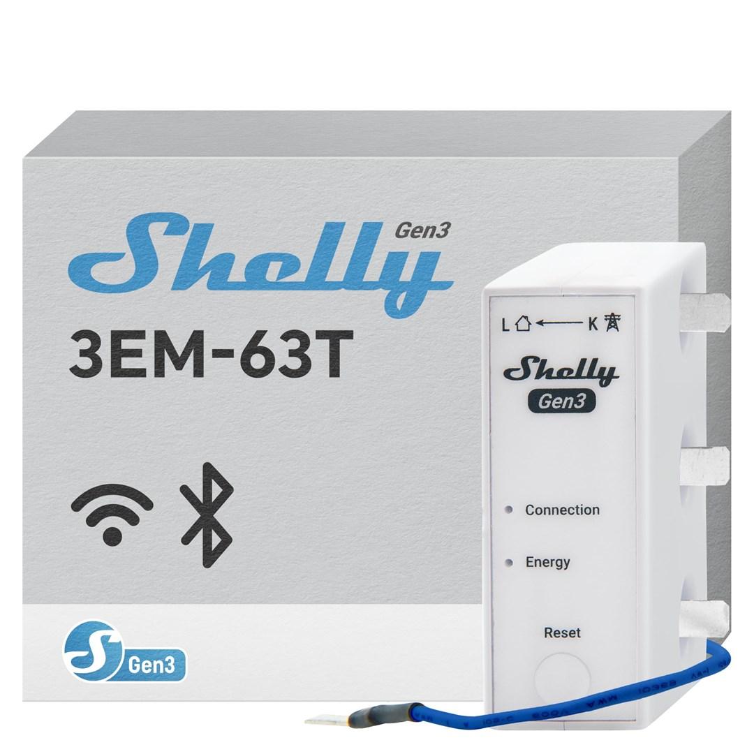 Strømmåler til trefase Shelly 3EM-63T Gen3