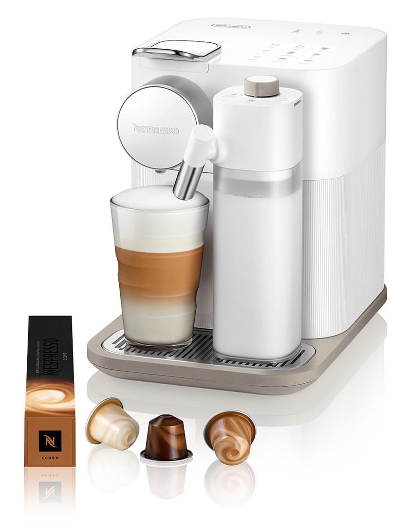 Kapselkaffemaskine De’Longhi Nespresso Gran Lattissima – hvid (Sophisticated Darks)