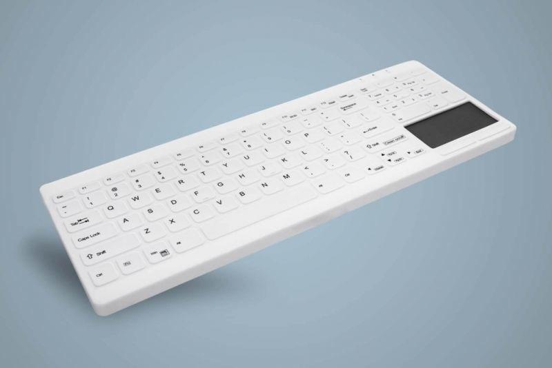 Tastatur med touchpad Cherry Active Key AK-C7412 USB QWERTZ (tysk) – hvid