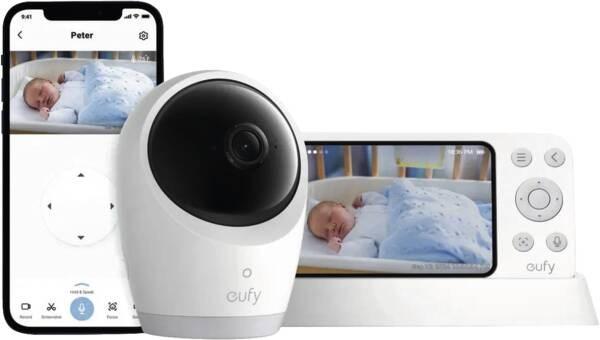 Babyalarm med kamera ANKER Eufy Baby Monitor E21 - sort/hvid billede