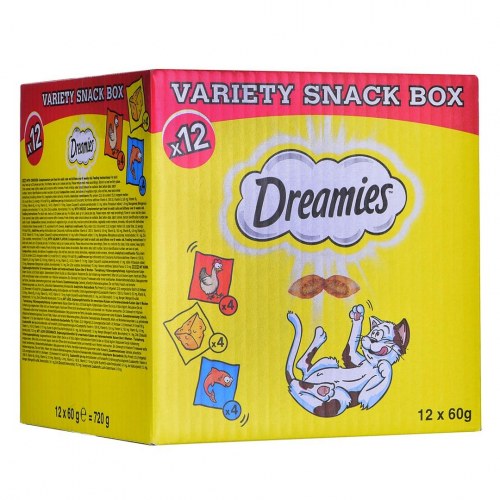 Kattegodbidder Dreamies Variety Snack Box - 12×60 g