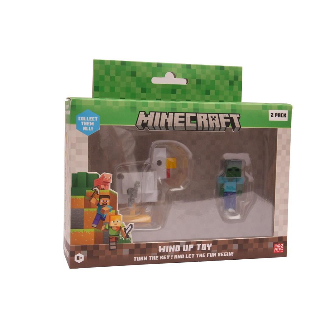 Minecraft figur - 3D oprækningslegetøj: Kylling & Jockey (2-pack)
