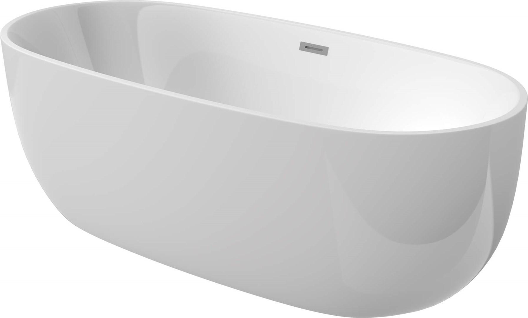 Badekar fritstående deante - ovalt akryl, 160 cm