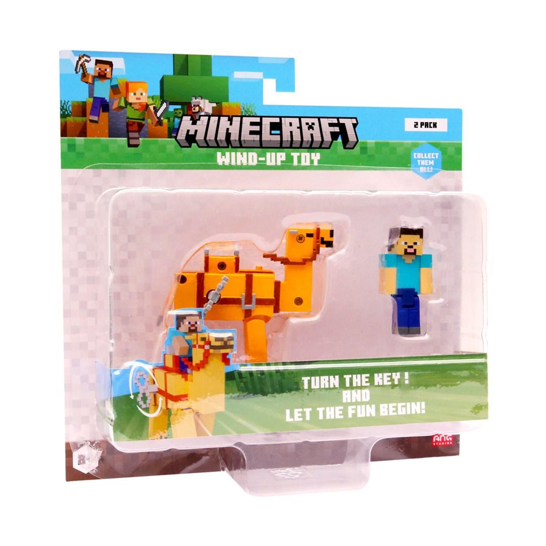 Minecraft legetøjsfigur - Optræks-sæt med Steve & kamel (2-pak)