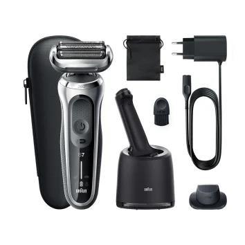 Barbermaskine folie - Braun Series 7 71-S7200cc, sort/sølv med trimmer og rengøringsstation billede