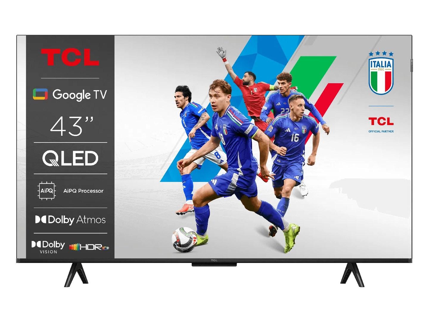 4K QLED TV 43"  TCL T69C med Google TV og Dolby Vision/Atmos