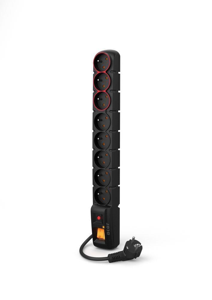 Stikdåse 8 udtag - Acar S8 Dual, med afbryder