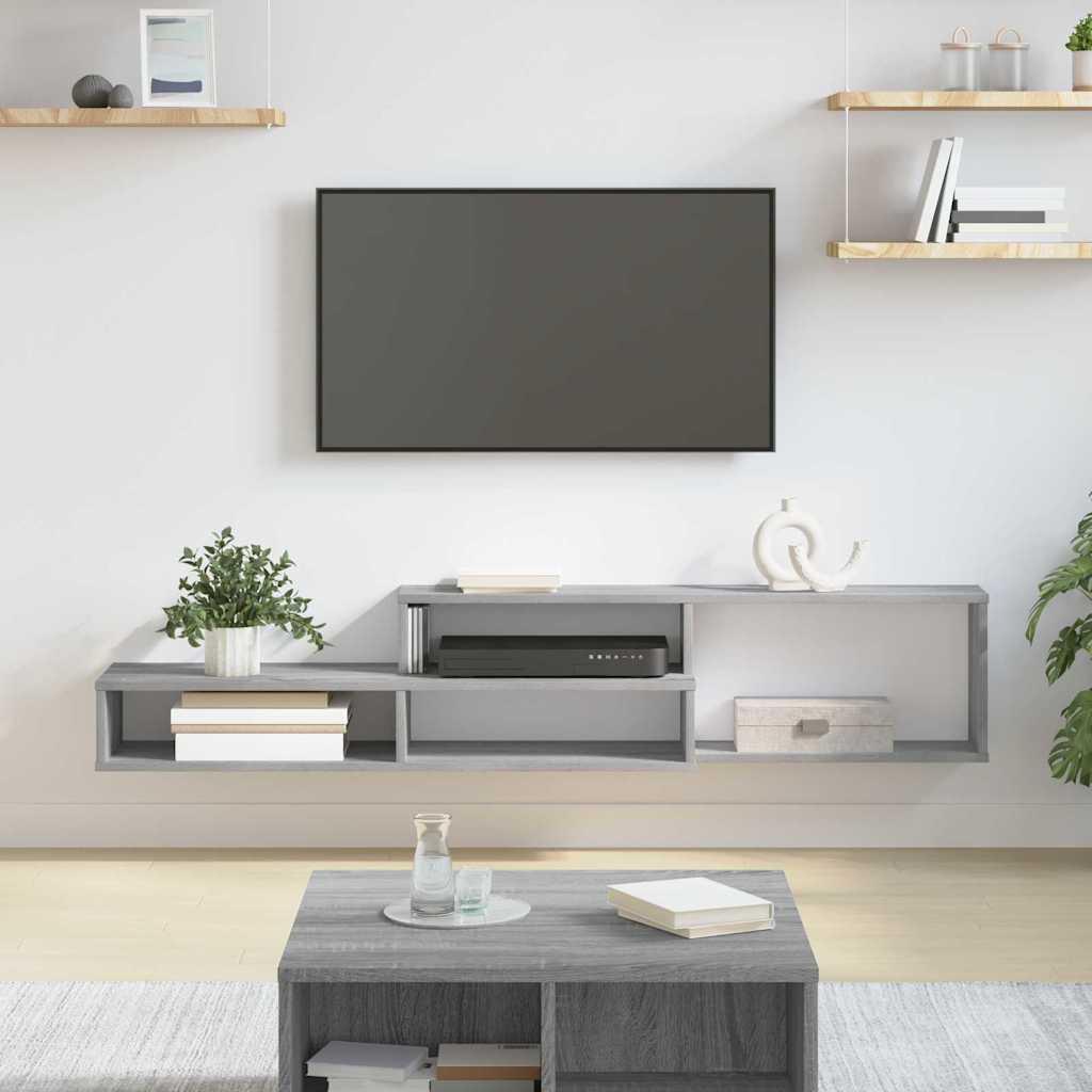 Vægmonteret TV-bord i konstrueret træ - 150 × 25 × 28,5 cm