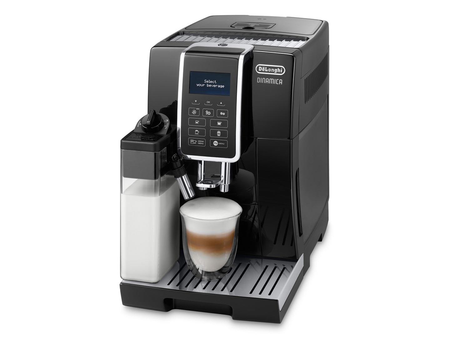 Kaffemaskine fuldautomatisk DeLonghi Dinamica ECAM 350.55.B - espressomaskine med mælkebeholder billede
