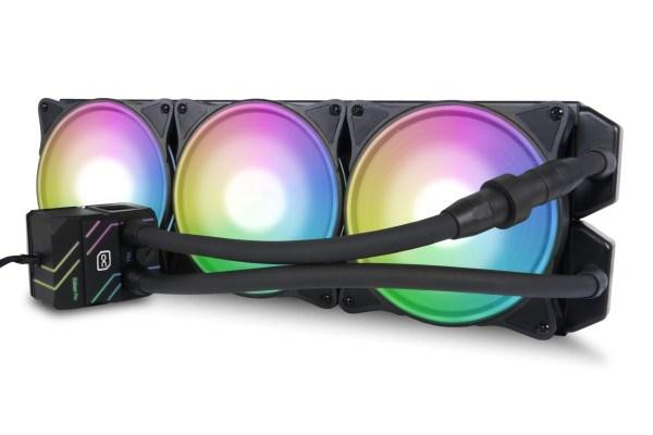 Vandkøling til CPU Alphacool Pro Aurora 420 AIO, 3×140 mm, sort/hvid