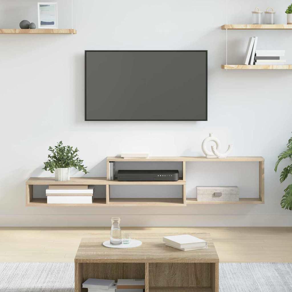 Vægmonteret TV-bord 150 × 25 × 28,5 cm - konstrueret træ
