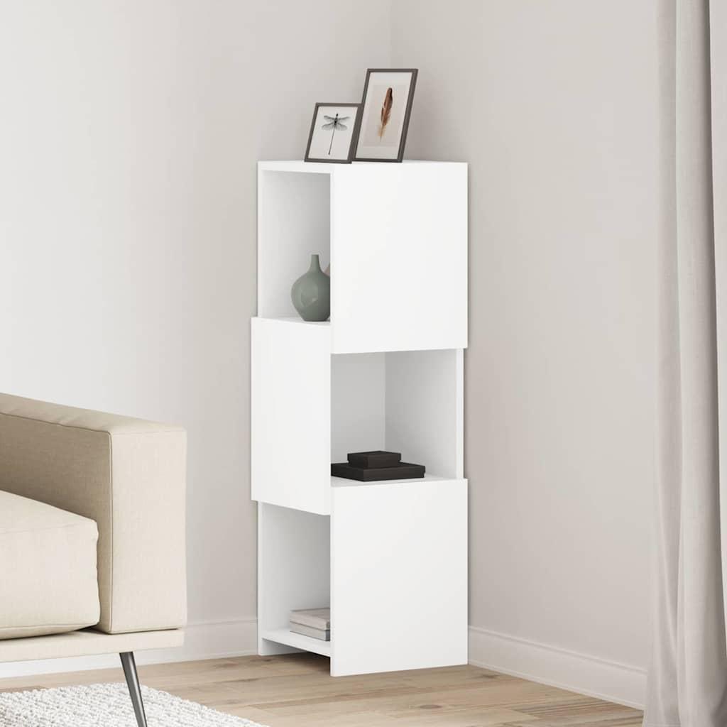 Hjørneskab 25,5x25x102cm Konstrueret Træ - Hvid / 30x30,5x95cm
