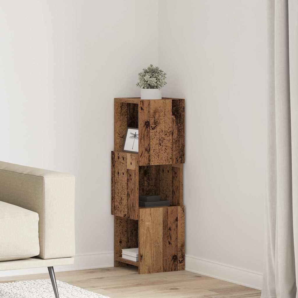 Hjørneskab Hvid 25,5x25x80cm Konstrueret træ