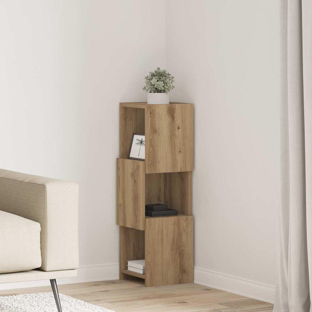 Hjørneskab Hvid 25,5x25x80cm Konstrueret træ