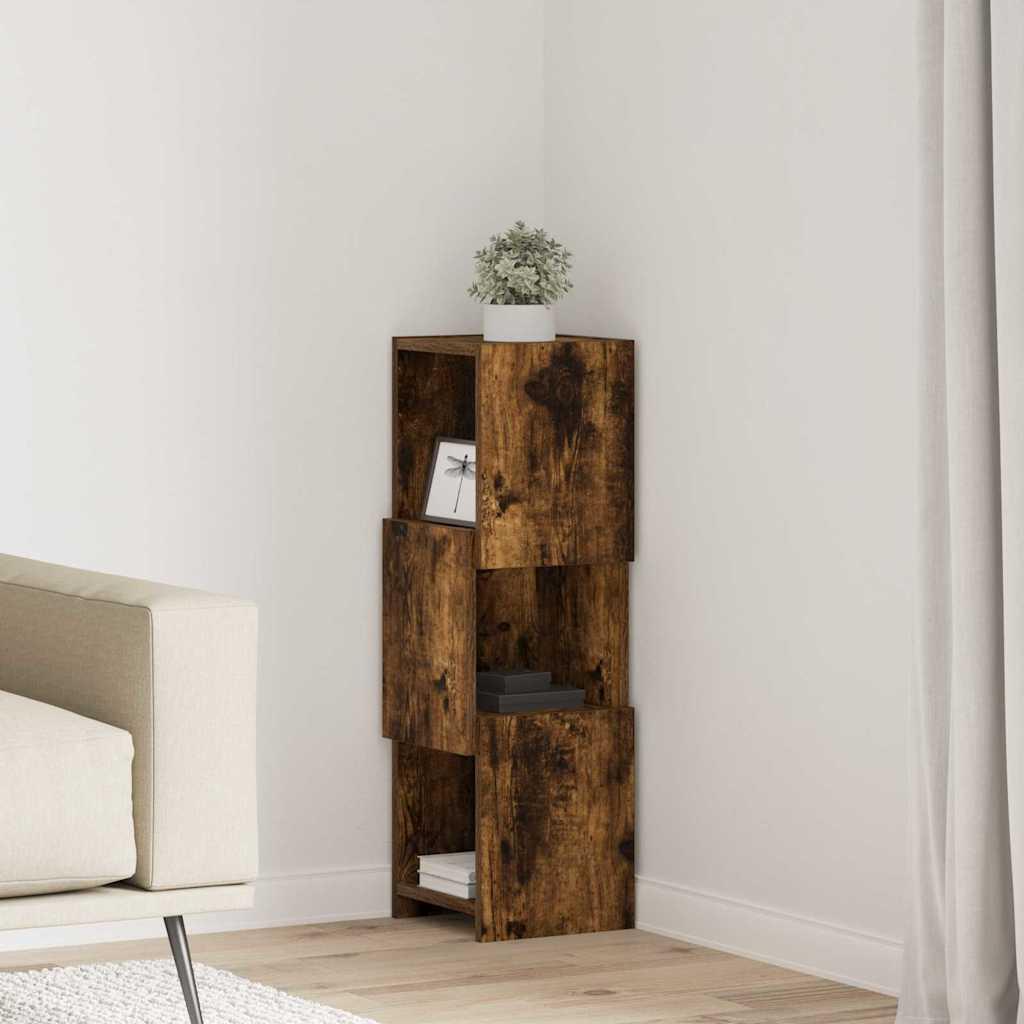 Hjørneskab Hvid 25,5x25x80cm Konstrueret træ