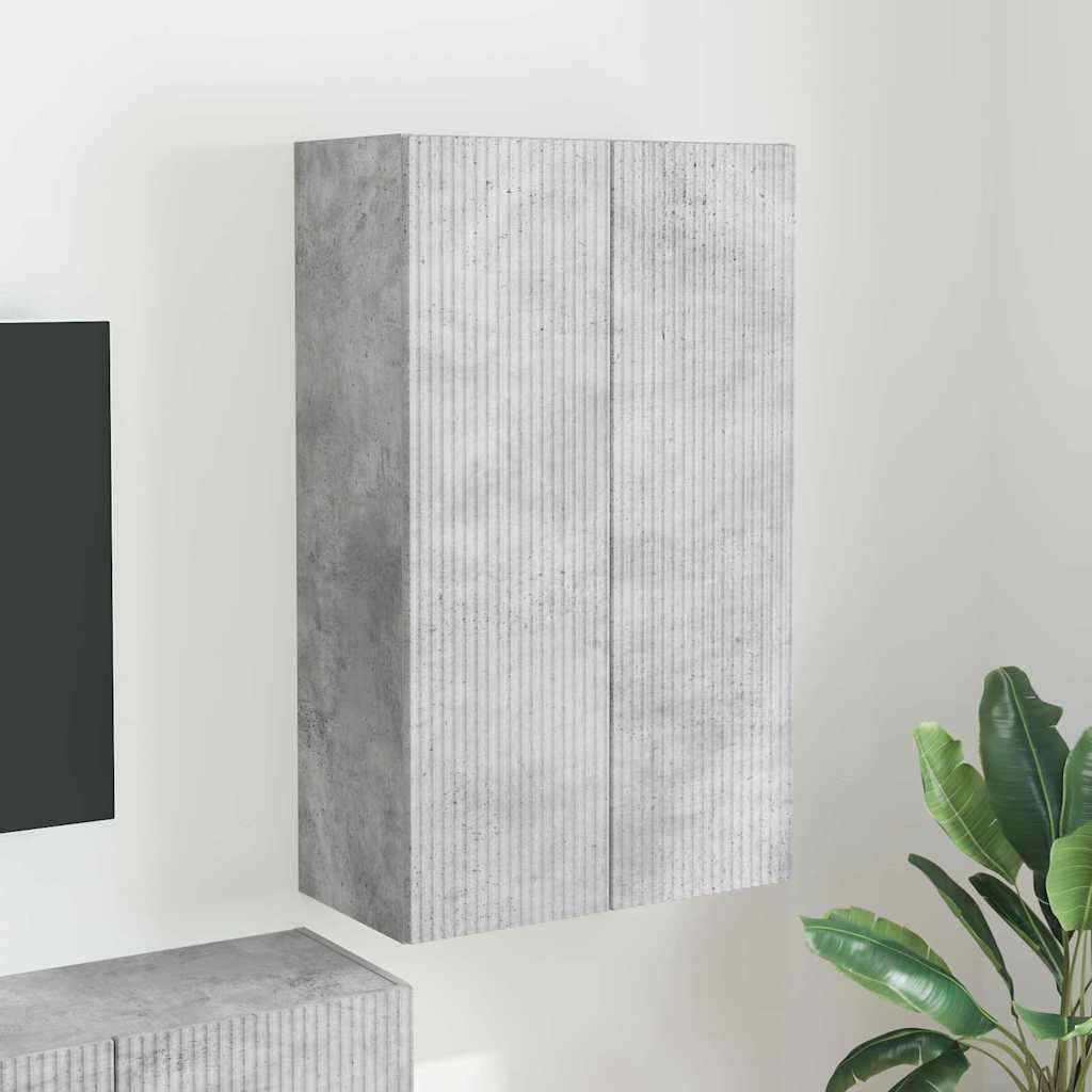 TV vægskab Beton Grå 59,5 x 31 x 100 cm Konstrueret træ
