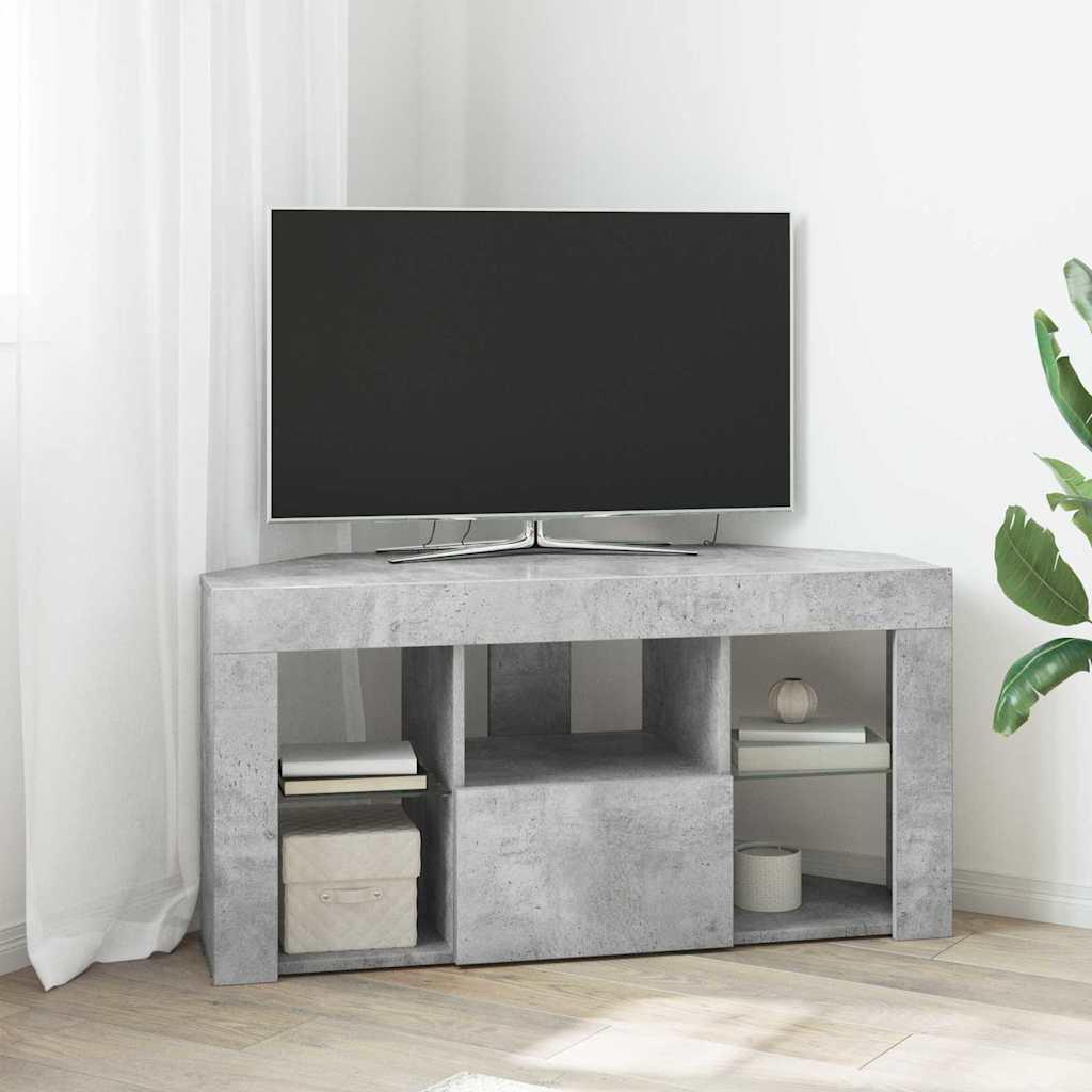 vidaXL Hjørne LED TV Skab 100 x 40 x 50 cm Beton Grå Konstrueret træ