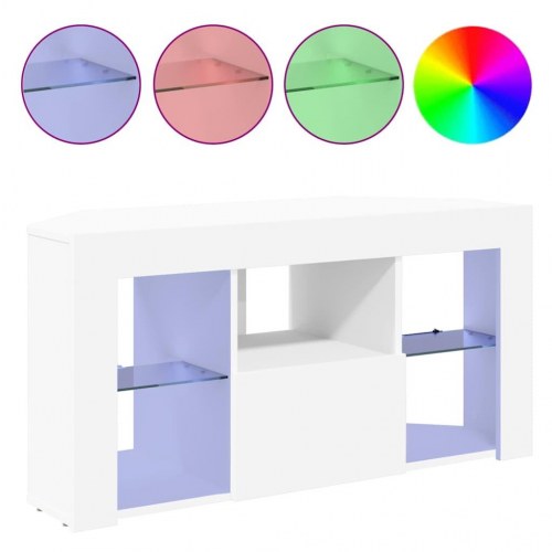Hjørne LED TV Skab Hvid 100 x 40 x 50 cm Konstrueret træ