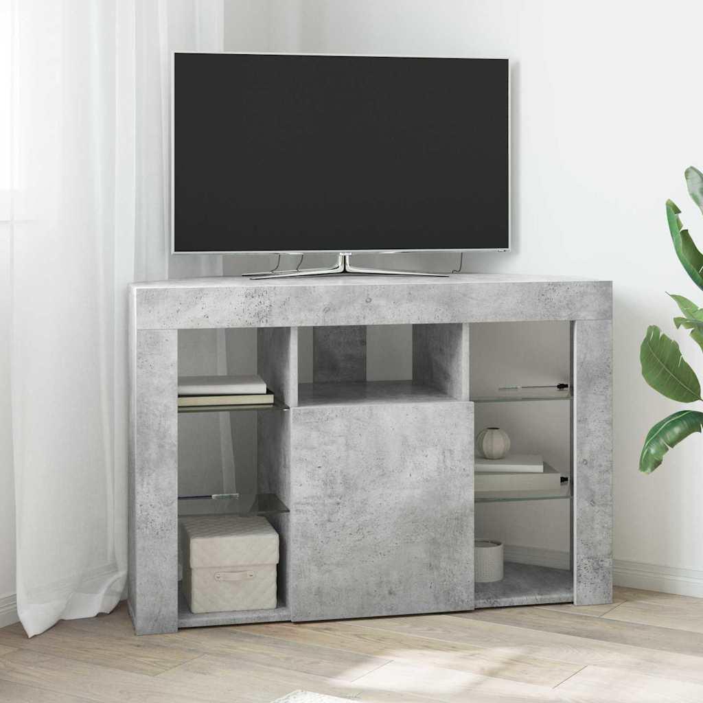 Hjørne LED TV Skab Beton Grå 103 x 40 x 68 cm Konstrueret træ