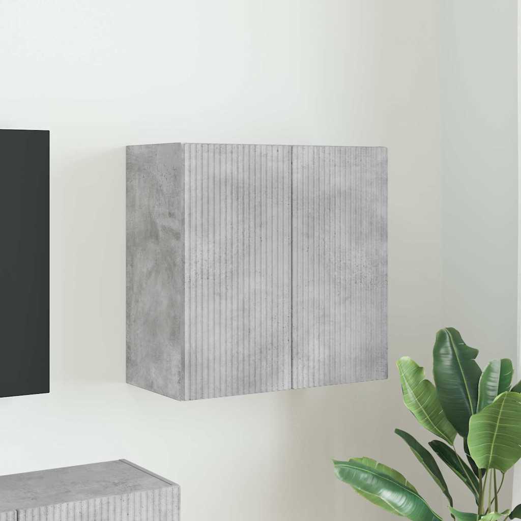 TV vægskab Beton Grå 59,5 x 31 x 60 cm Konstrueret træ