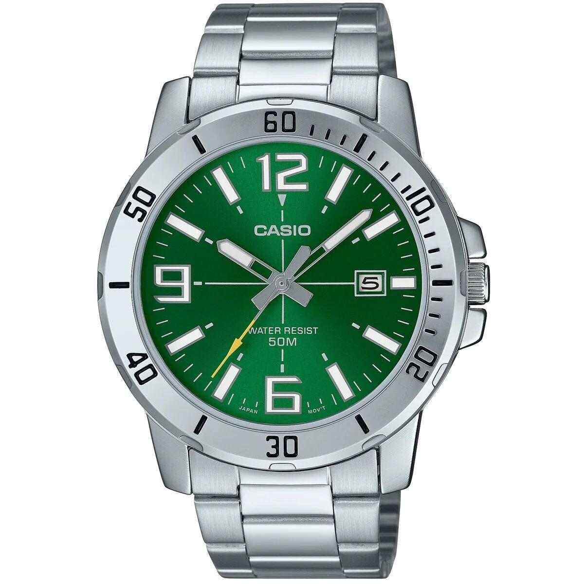 Herreur Casio DIVER 45 mm - rustfrit stål, grøn skive