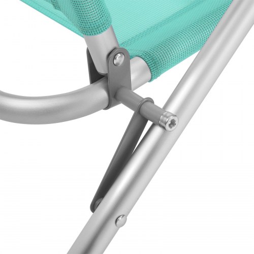 Solstol sammenklappelig 4-pos. ryglæn, let aluminium, åndbart stof, grøn