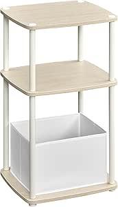 Sengebord/sidebord med 3 hylder SONGMICS HOME, natur/beige, 30 × 34 × 58 cm