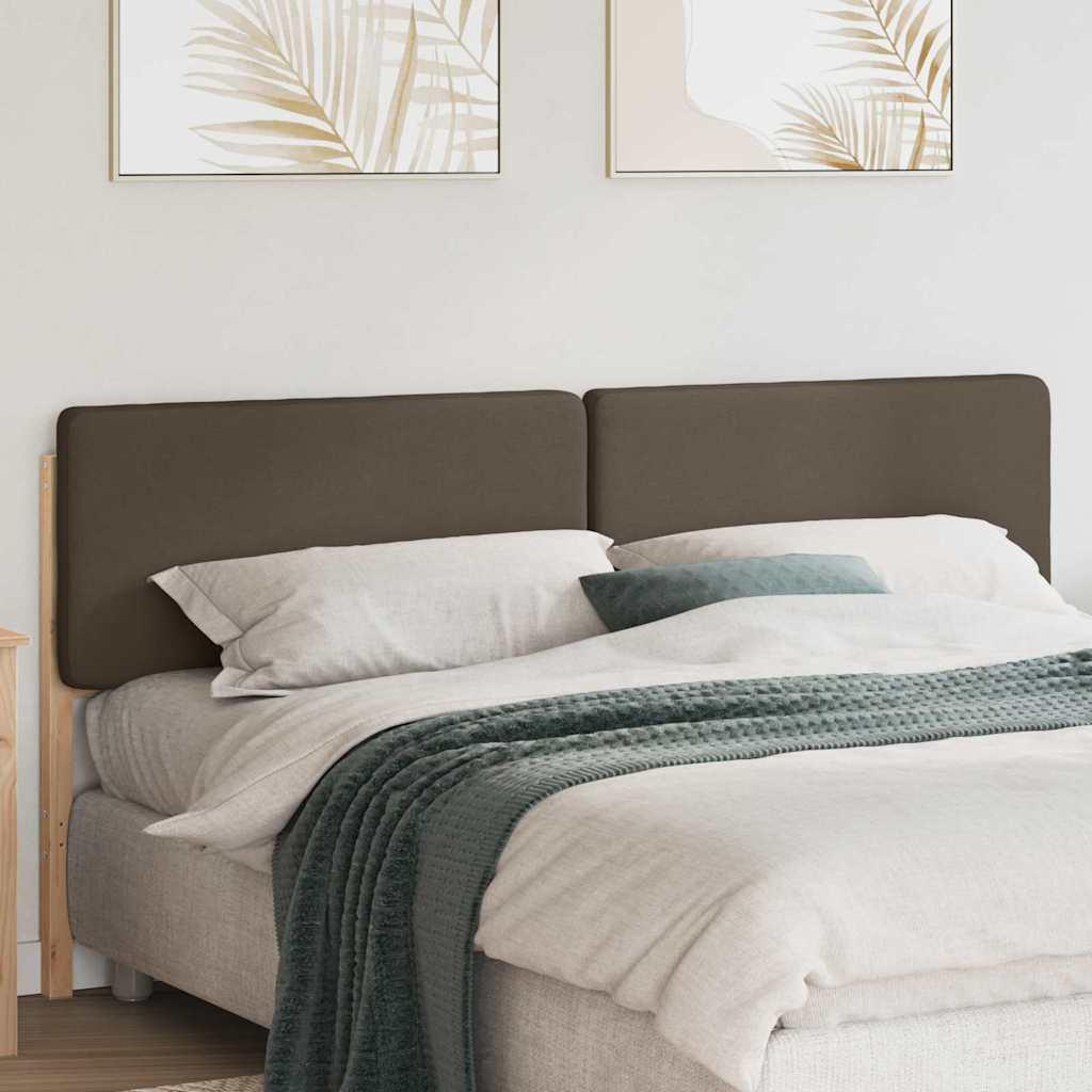 Polstret Sengegavl Grå Massiv Fyrretræ - Brun og taupe / 180 cm