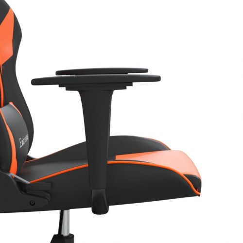 Gamingstol med massagefunktion i kunstlæder - sort og orange