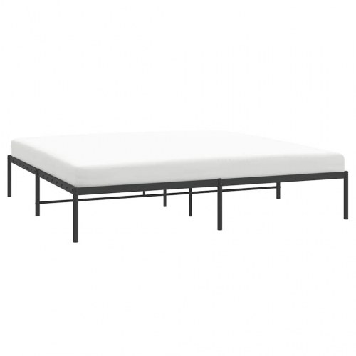 Sengeramme i metal - 193 × 203 cm, sort platformsseng