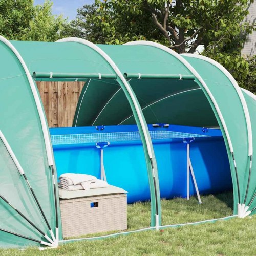 Pooltelt dome 640 × 432 × 205 cm - azurblå pooloverdækning