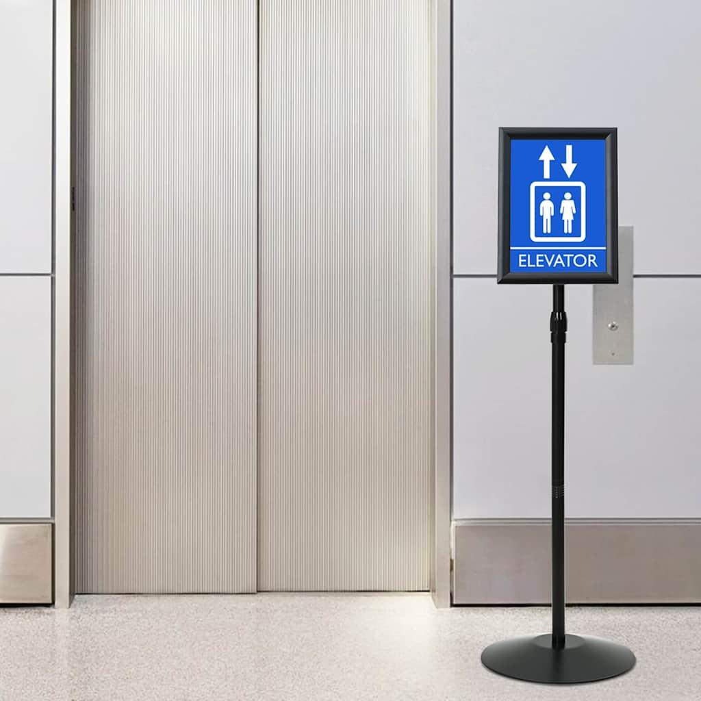 Pedestal Plakatstand Sort a4 Aluminium og PVC