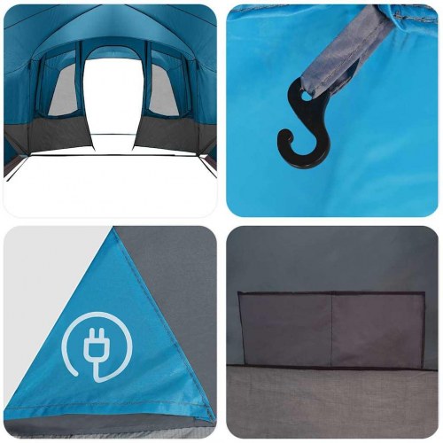 Familietelt med tag Blå og grå 760 x 645 x 230 cm