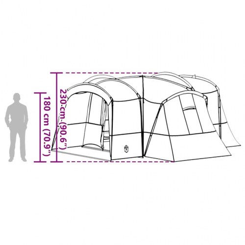 Familietelt med tag Blå og grå 760 x 645 x 230 cm