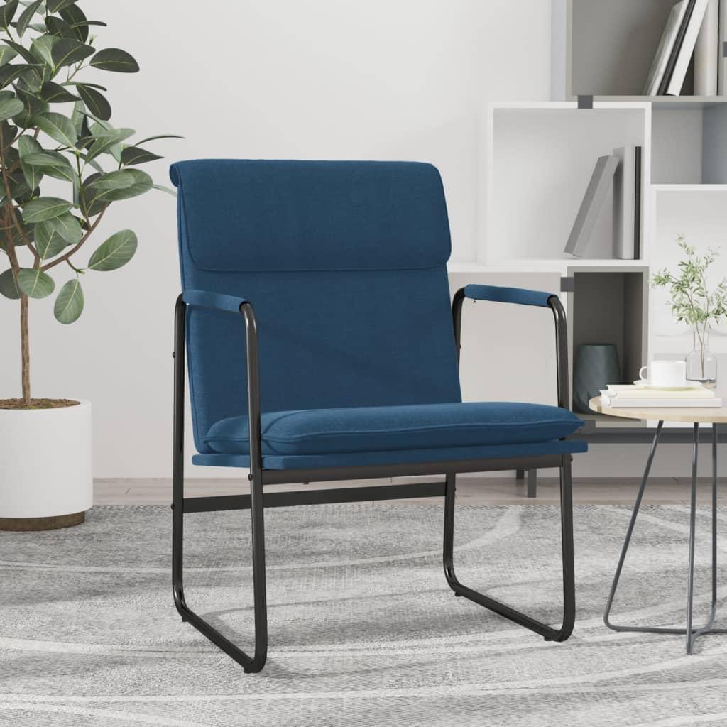 Loungestol i stof - blå, 55 × 64 × 80 cm
