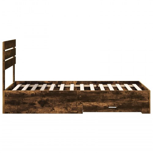 Sengestel med skuffe 90 x 190 cm - røget eg