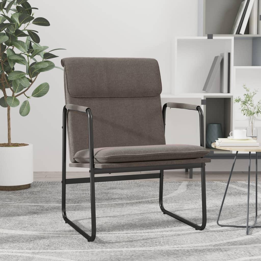 Loungestol i stof - gråbrun, 55 × 64 × 80 cm