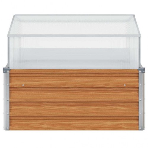 Haveplantekasse med drivhus Lys Brun 100 x 100 x 77 cm
