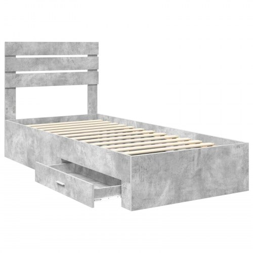Sengestel med skuffe 90 x 190 cm - beton grå