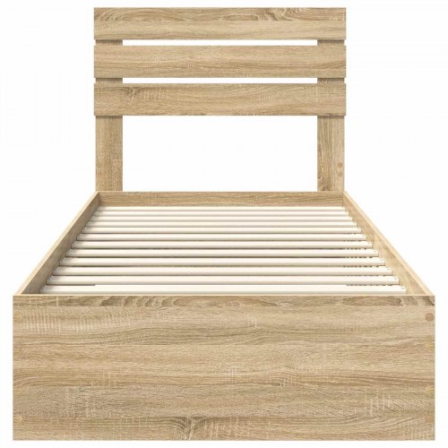 Sengestel med opbevaring 90 x 190 cm - Sonoma eg