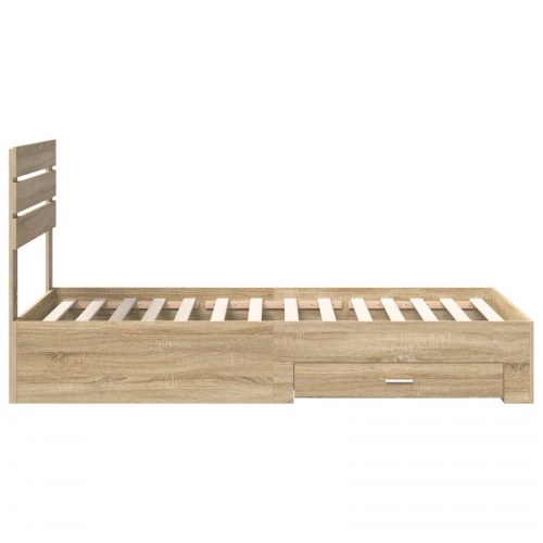 Sengestel med opbevaring 90 x 190 cm - Sonoma eg