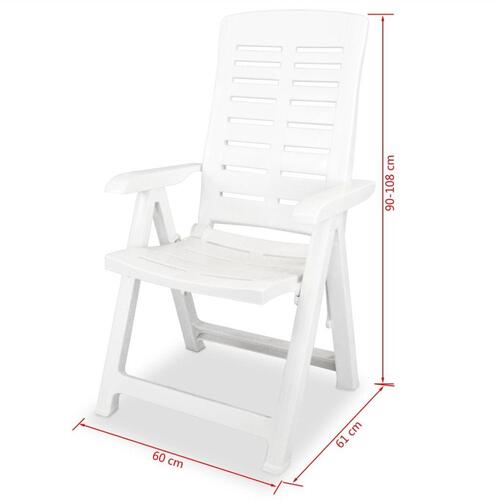 Havelænestole 4 stk. plastik hvid