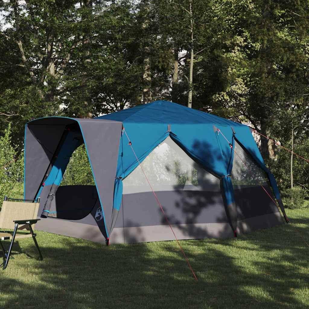 Hyttetelt Blå 400 x 350 x 212 cm 185T Polyester med PU Coating