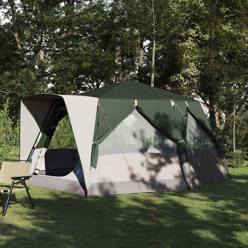 Hyttetelt Grøn 400 x 350 x 212 cm 185T Polyester med PU Coating